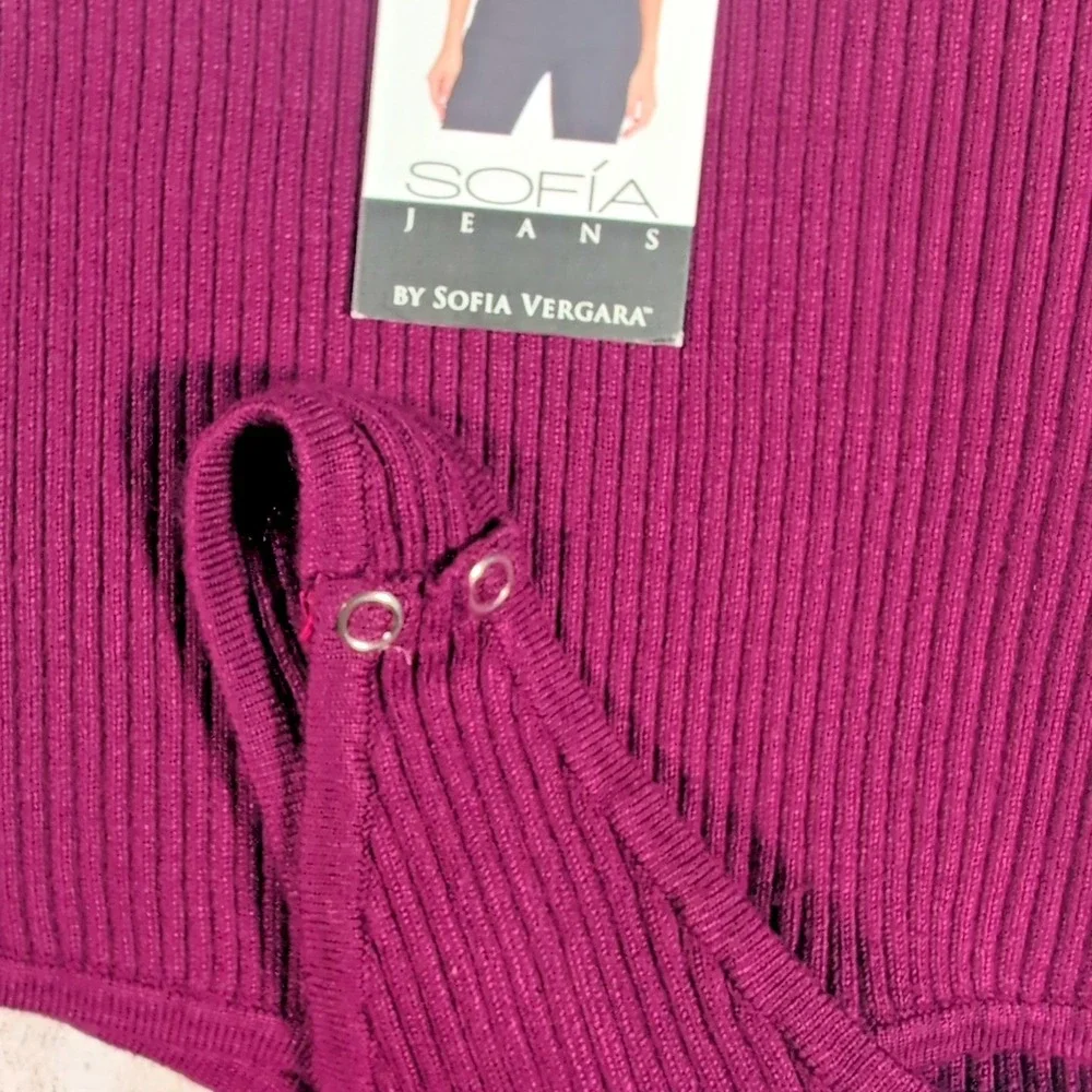 Sofia Vergara Sleeveless Sweater Bodysuit XS-S Plum Daily Active Wear New NWT XS - Picture 6 of 6